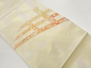 橋に流水模様織出し名古屋帯